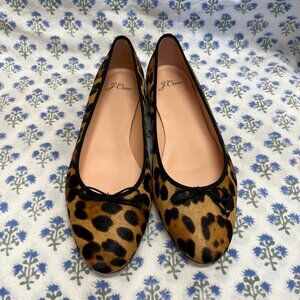 NIB J.Crew leopard print calf hair ballet flats